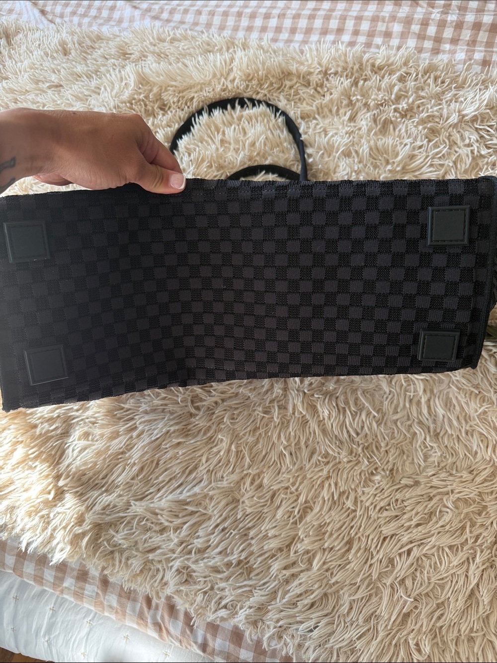 Rothy's Black Checkered Tote Laptop Bag - Picture 5 of 5